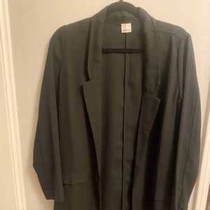 Long thin blazer cardigan black cape size 38 / medium
